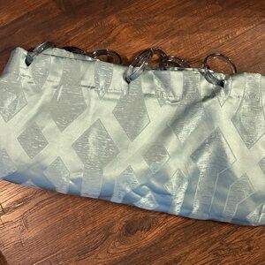 Teal shower curtain with hooks